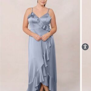 Revelry Blue High-Low Wrap Gown